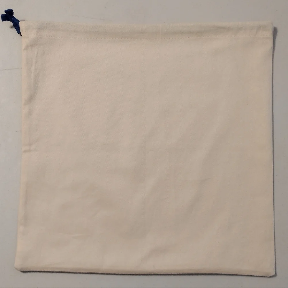 Louis Vuitton Cream Black Logo Blue Drawstring Dust Bag